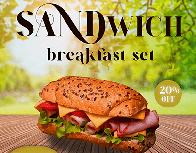 Flyer Design The best breakfast sandwich