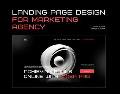 Landing Page for Marketing company