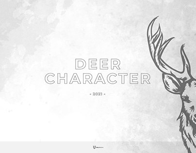 Deer character - minimal illustration design