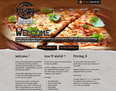 Mamma Mia's Mobile Pizzeria Website
