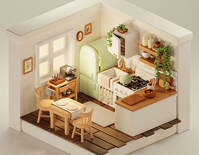3D Isometric Kitchen
