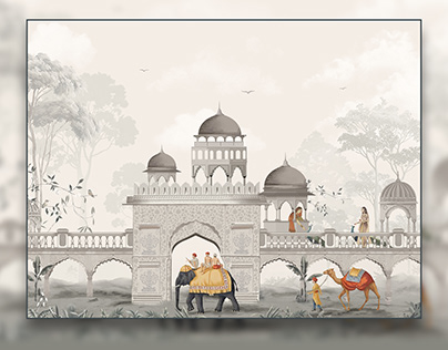 Mughal Palace Digital Mural Design