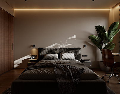 Apartment in dark colors for a modern couple