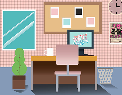 Escritório Home Office | Adobe Illustrator