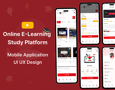 E-Learning Study Platform Mobile App UI UX