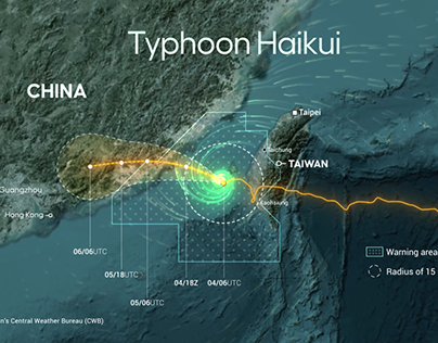 Typhoon Haikui hits Taiwan