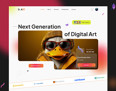NFT Digital Art Website Landing Page Design