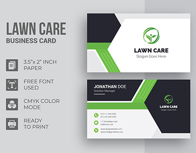 Lawn Care Company Business Card Design