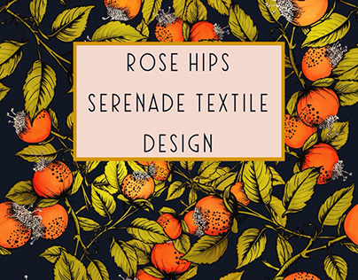 Rose hips serenade textile and surface design