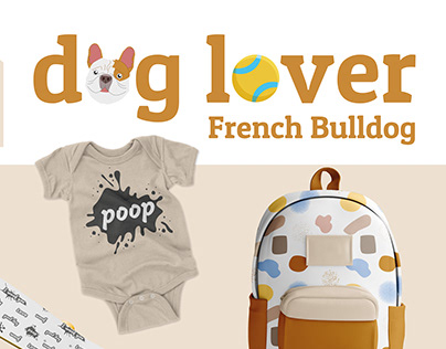French Bulldog. Illustrations and graphic elements.