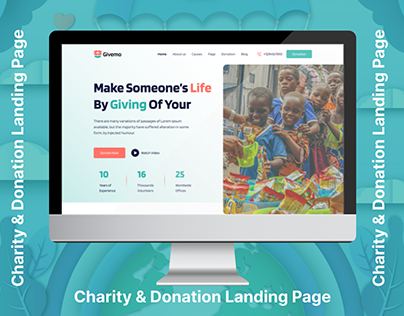 Givemo - Charity & Donation Landing Page