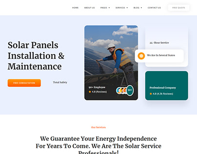 Solar Panel Installation Website | Web Design