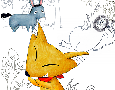 Children's Pop-up&Drawing Book 'A sly fox'