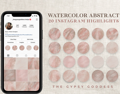 Watercolor Abstract Instagram Highlight Covers