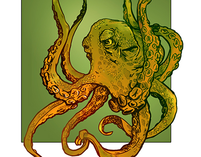 Print: Marine life the octopus