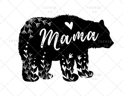 Mama Bear Clipart Sublimation Design Graphic