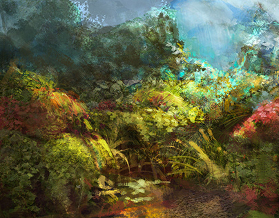 Botanical Lush Landscape Digital painting