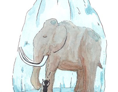 Mammoth encased in ice