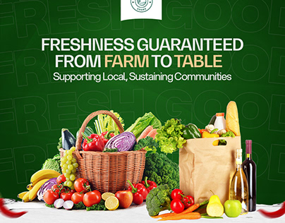 Fresh goods logo design and flyer