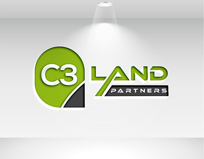 C3 Land Partners Logo Design (Free Logo Mockup Psd)
