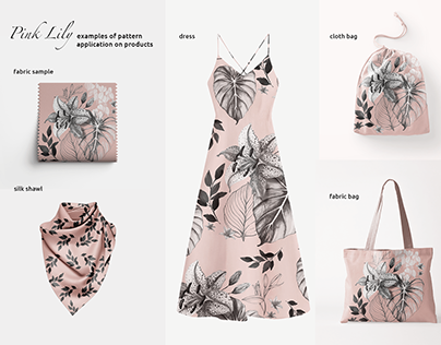 Pink Lily | textile print design