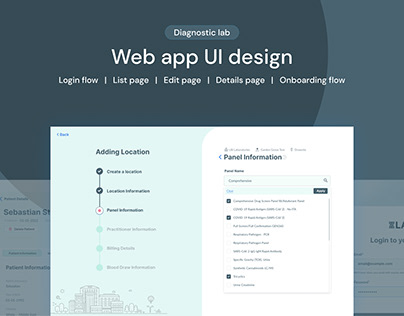 Seamless Web App UI Design for Diagnostic Labs