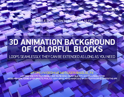 3D Animation Background Of Colorful Blocks