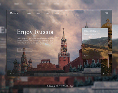 Travel landing page "Enjoy Russia"