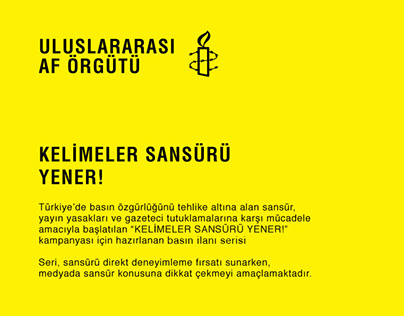 "Kelimeler Sansürü Yener!" Basın İlanı Serisi
