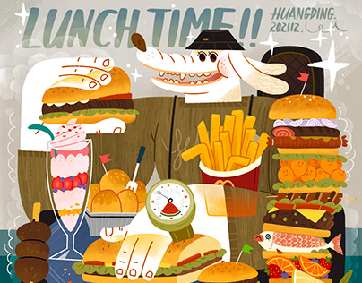 Lunch Time- illustration by ding