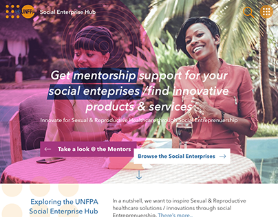 UNFPA Social Enterprise Hub Website Mock-up