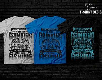 Trendy Fishing T-shirt Design