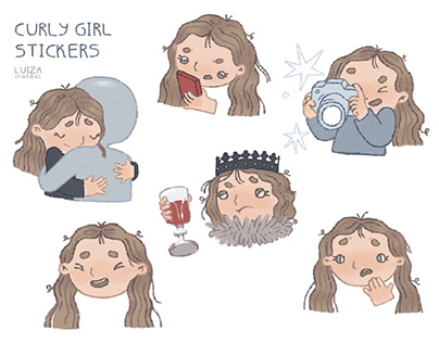 curly girl stickers