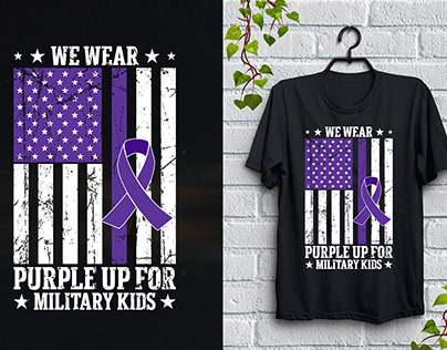 We Were Purple Up for Military Kids T-Shirt Design