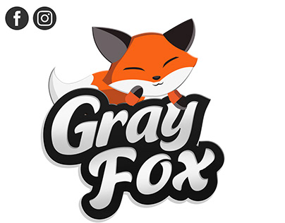 Gray Fox Toon Logo Pet