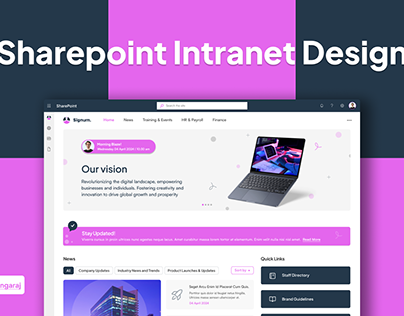 Sharepoint Intranet home page design template