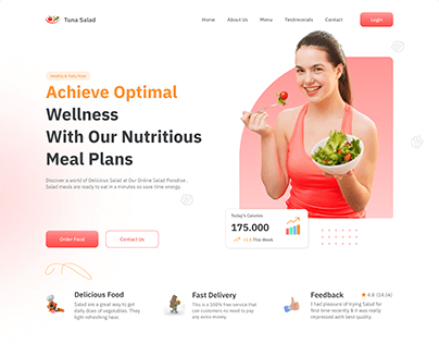 Website Design for diet and fresh healthy food