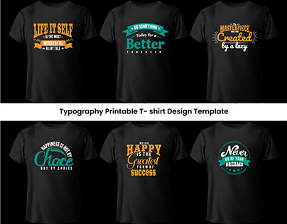 Free Typography T Shirt Design Bundle Vector Template