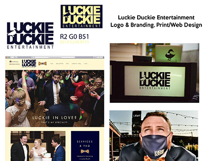 Luckie Duckie Entertainment Logo, Branding & Web Design