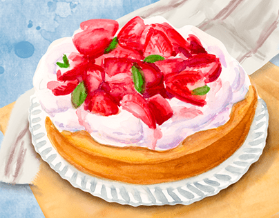 Watercolor Cake Illustrations