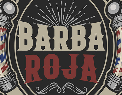 Logo para barbero Barba Roja