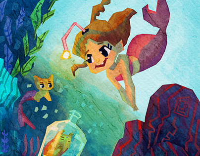 Mermaid "Children's Book Illustration"