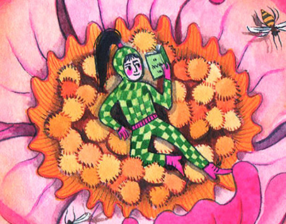 Bookish floral illustration for Children's Book Week.