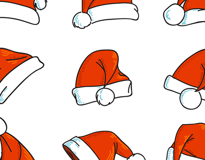 Vector Santa's hat icon set
