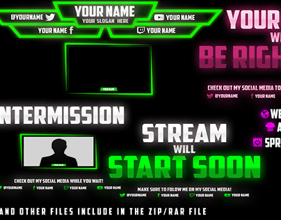 Full Free Twitch overlay template by Dipto Design