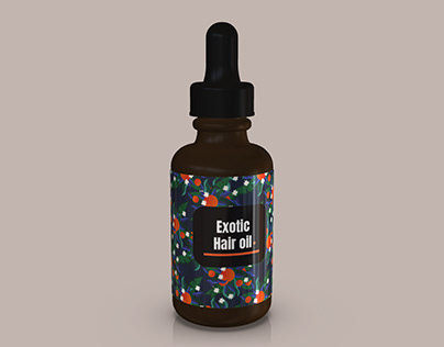 3d project exotic orange hair oil bottle
