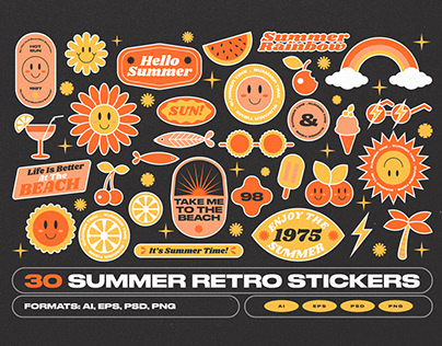 Summer Retro Stickers