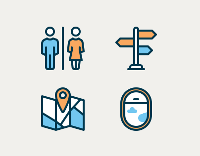 Wayfinding and Airport filled icons