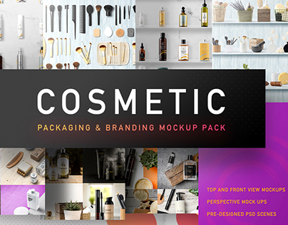 Cosmetic Packaging And Branding MockUp Pack