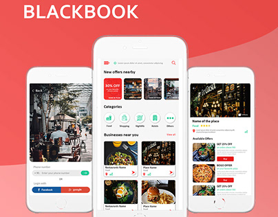 Blackbook app UI designs